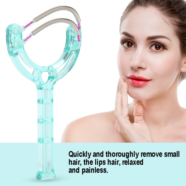 Bärbara ansiktsläppar Hårepilatorborttagning Plastfjäderanordning Skönhetsverktyg (grön)