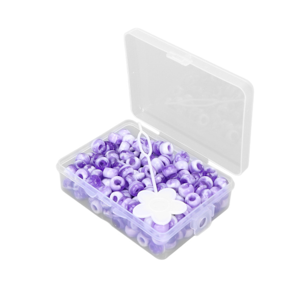 200 stk Hårperler Mote Akryl Godteri Blandede Farger DIY Hårdekorasjon Perler for Hår Lilla