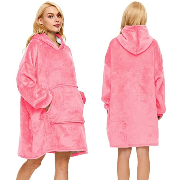 Snuggie Oversized Filt Hættetrøje Pink