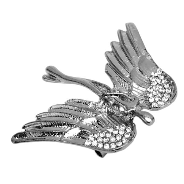 Guardian Angel Brosche Nål Krystal Smykker Lapel Brosche Pins til Kvinder og Mænd Sølv Sort