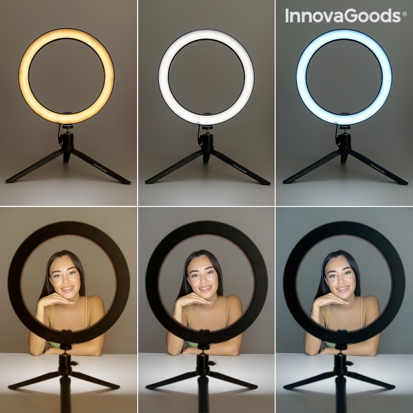 Selfie Ring Light LED med stativ og fjernkontroll