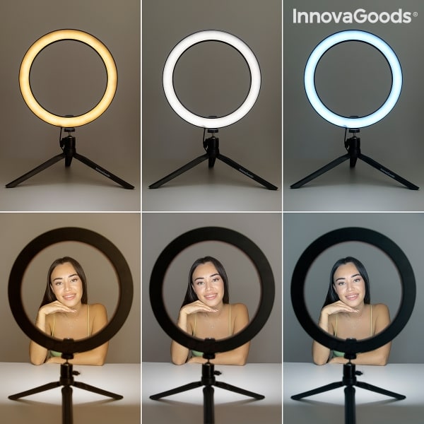 Selfie Ringlys LED med Stativ & Fjernbetjening