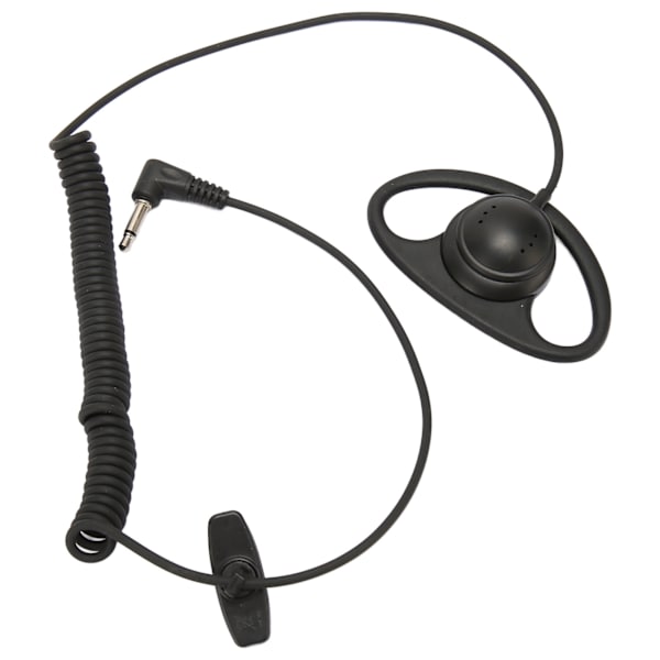 D-formad hörlurar med enkelsidig öronkrok, 3,5 mm, med spiraldesign för mobiltelefoner, MP3, MP4
