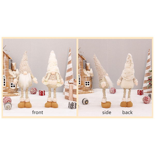 Juldekorationer Vit Skägg Ansiktslös Docka Infällbar Docka Ljusutsändande Rudolf Ornament 3