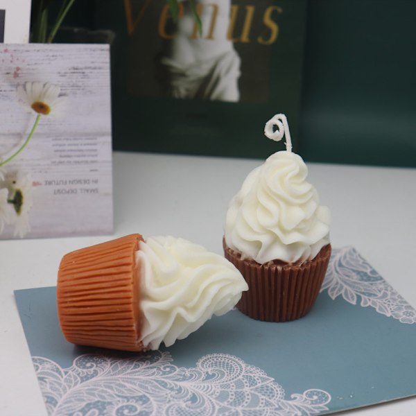 3D Cupcakesilikonform Glasformar DIY Aromaterapi Blå