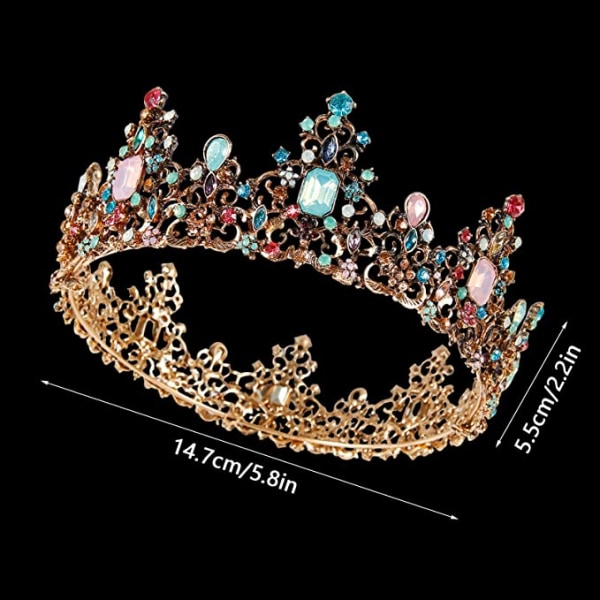 Teklemon Crown Naisten Hää-, Barokki Tiara Diadeemi Kruunu