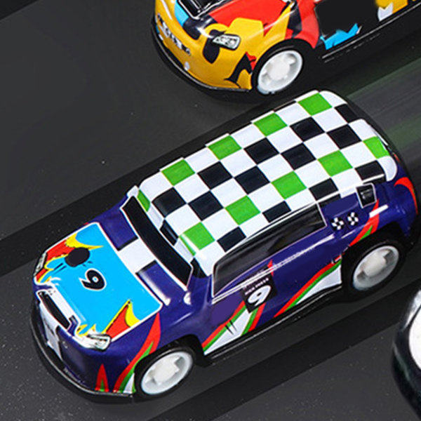 Dra tillbaka bil leksak legering trendig graffiti flexibla hjul bilmodell för pojkar flickor barn present racing stil