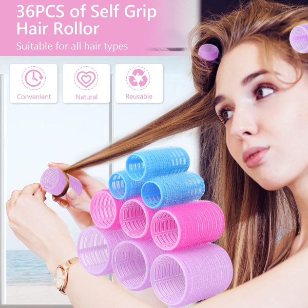 36 Hair Rollers Styling Kit, Self Grip Rollers Set