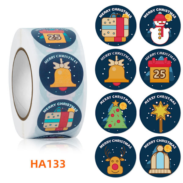 500 Tarraa Joulu Tarrat Tiivistys Tahna pyöreä Rulla Tarrat Joulupukki Piirretty 049 Style 2.5cm 500 Stickers
