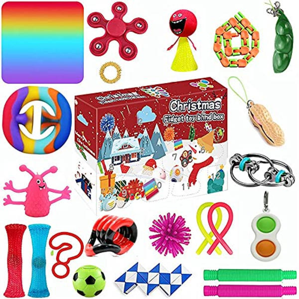 Adventskalender Leksakssats, 24 st julnedräkningskalender Sensoriska Fidget Leksaker 1