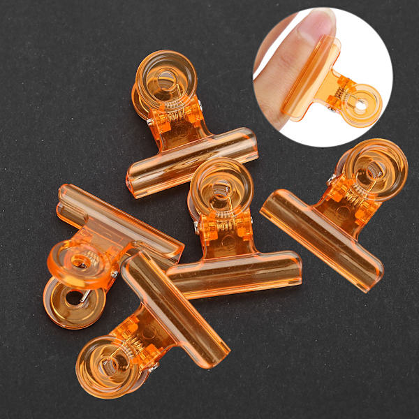 5 st C-formade Nagelförlängningsklämmor Multifunktionella Plastnaglartstillbehör Orange