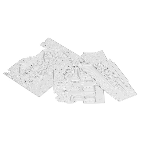 3 st Metalliska Utskurna Arkitektoniska Bakgrunder 3D-Effekter DIY Metall Prägling Schablon Papper Konst Hantverk Mall för Korttillverkning
