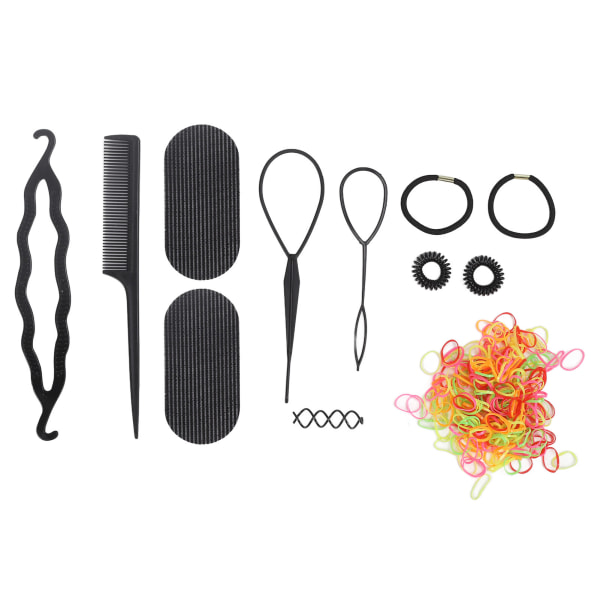 12pcs Hair Styling Modelling Tool Tail Comb Silicone Hair Styling Modelling Tool for School Party