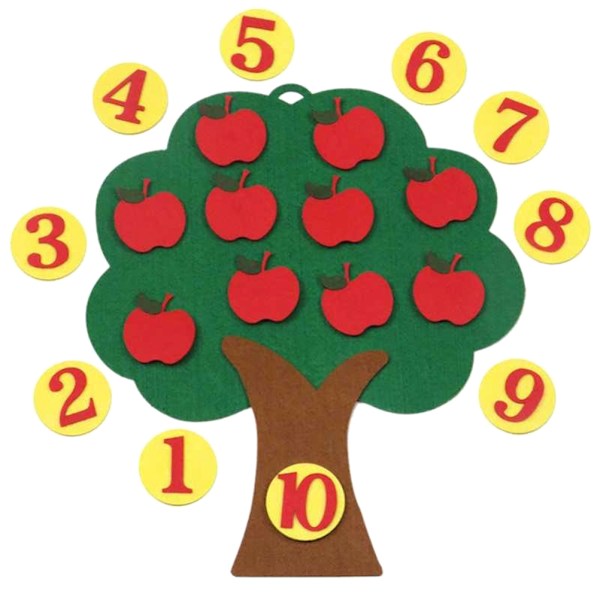 Apple Tree Match Digital Lärleksak Icke-vävd Pussel Leksak Kindergarten Barn Matematik Leksak