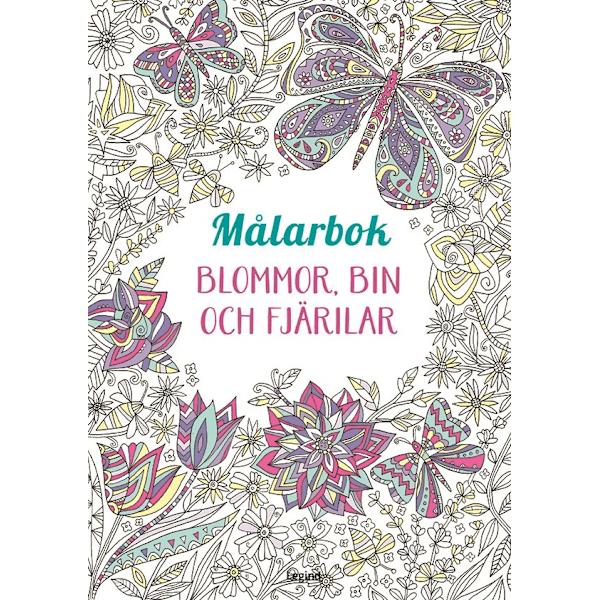 Målarbok : Blommor, bin och fjärilar 9788775374182