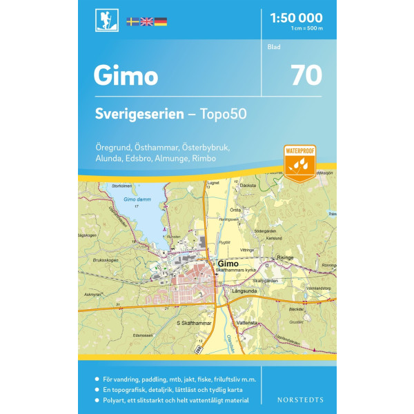 70 Gimo Sverigeserien Topo50 : Skala 1:50 000 9789113086330