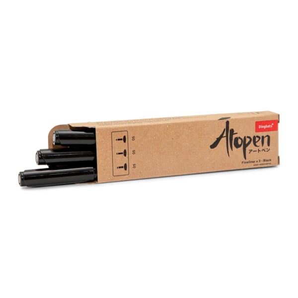 Dingbats* 3-pack Atopen Fineliner - 0.5 mm Black 9780948432279
