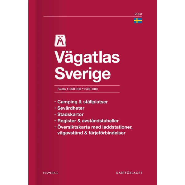 M Vägatlas Sverige 2023 : Skala 1:250.000-1 9789189427518