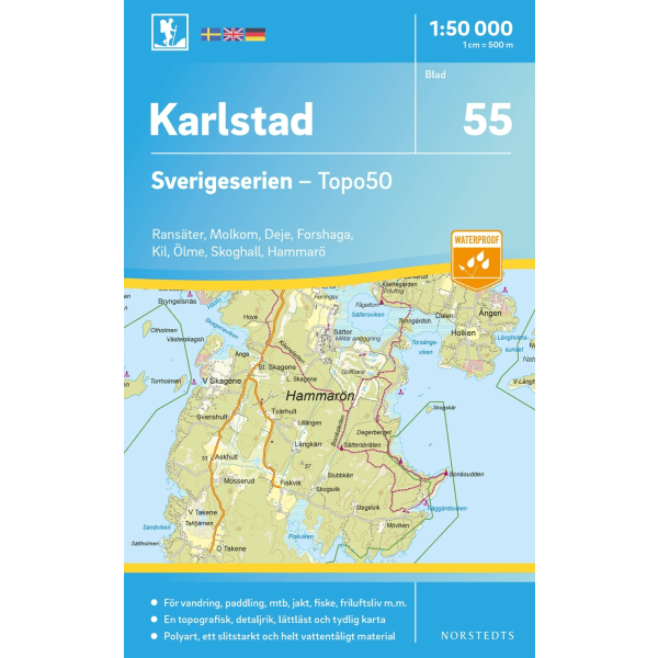 55 Karlstad Sverigeserien Topo50 : Skala 1:50 000 9789113086187