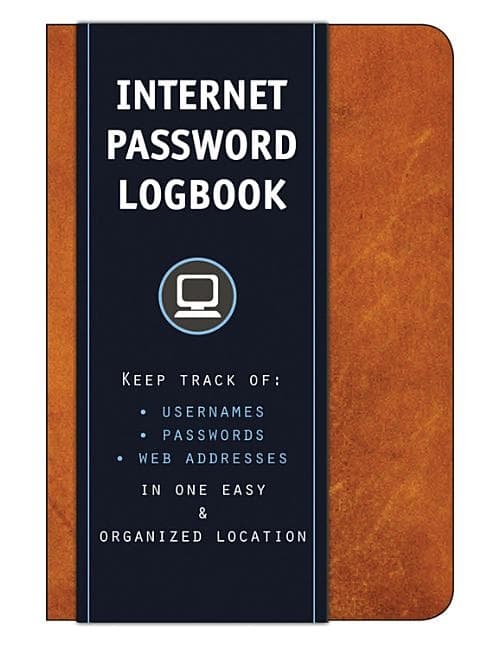 Internet Password Logbook (Cognac Leatherette) 9781631061943