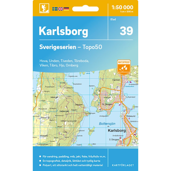 39 Karlsborg Sverigeserien Topo50 9789189997189