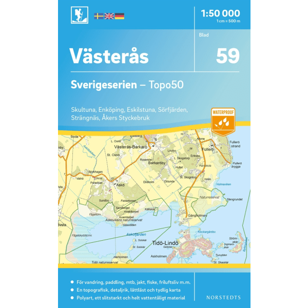 59 Västerås Sverigeserien Topo50 : Skala 1:50 000 9789113086224
