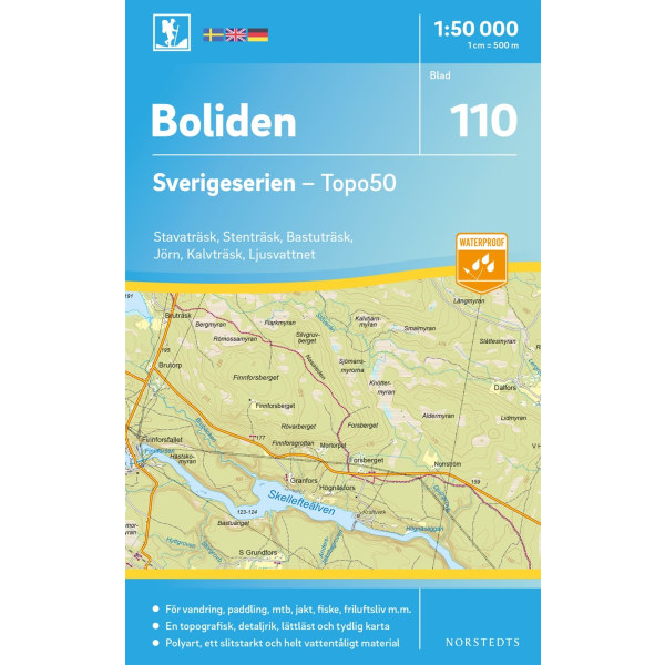 110 Boliden Sverigeserien Topo50 : Skala 1:50 000 9789113086736