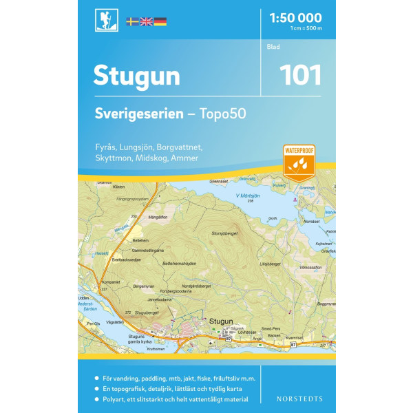 101 Stugun Sverigeserien Topo50 : Skala 1:50 000 9789113086644