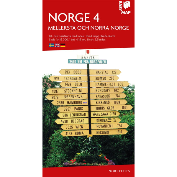 Mellersta och norra Norge EasyMap : Skala 1 9789113083384