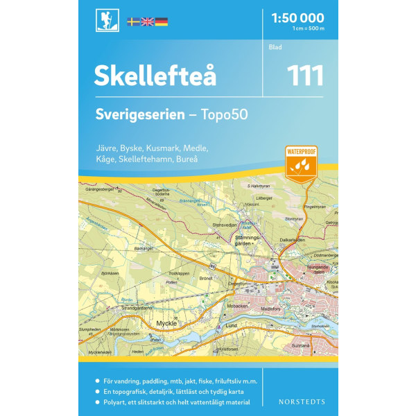 111 Skellefteå Sverigeserien Topo50 : Skala 1 9789113086743