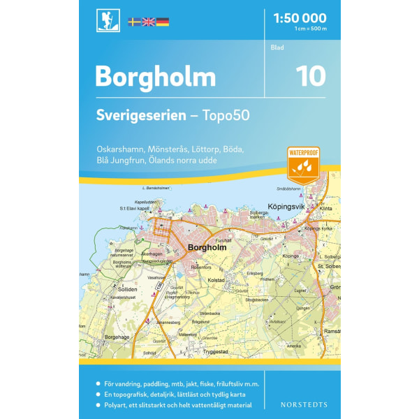 10 Borgholm Sverigeserien Topo50 : Skala 1:50 000 9789113085739