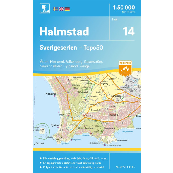 14 Halmstad Sverigeserien Topo50 : Skala 1:50 000 9789113085777