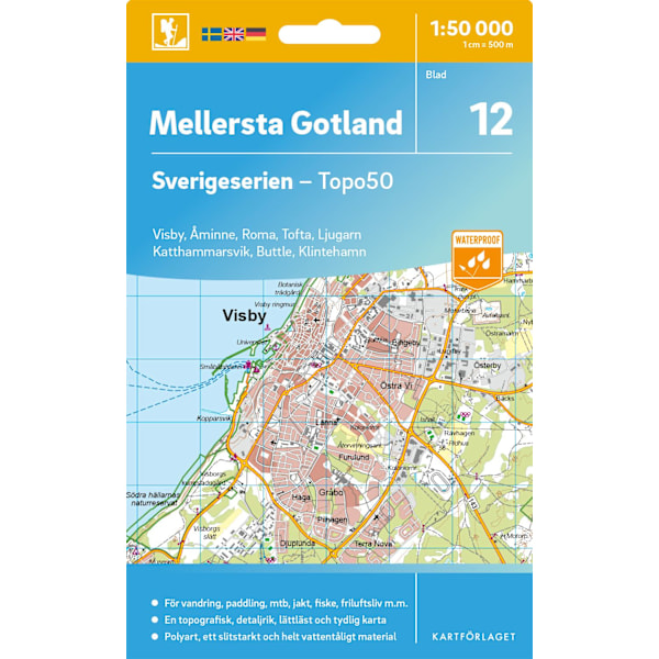 12 Mellersta Gotland Sverigeserien Topo50 9789189427914