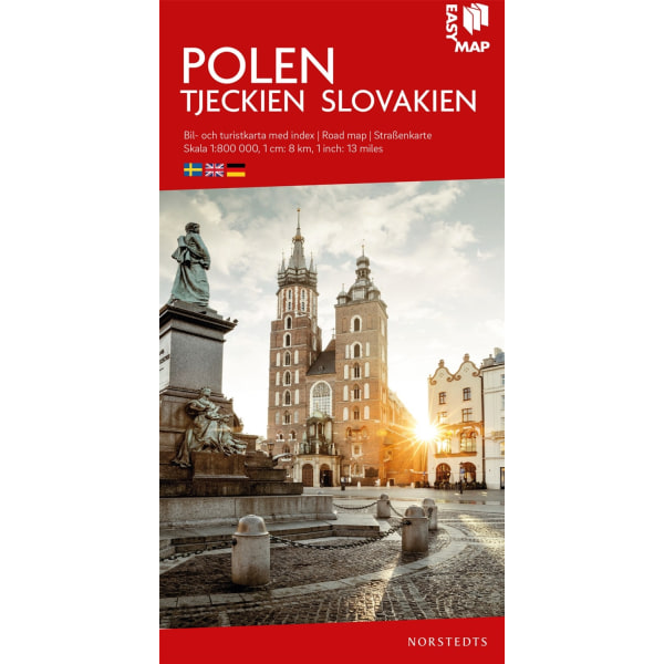 Polen Tjeckien Slovakien EasyMap : Skala 1:800.000 9789113083438