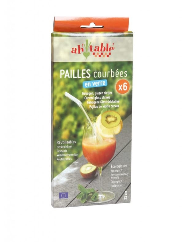 Ah! Table!l sugrör i glas, 6-pack, böjda, 10 mm 3760138841643