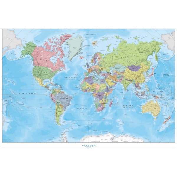 Världen Politisk Väggkarta 1:40 milj i tub : Skala 9789113094397
