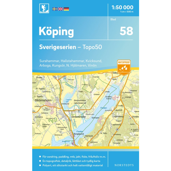 58 Köping Sverigeserien Topo50 : Skala 1:50 000 9789113086217