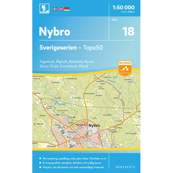 18 Nybro Sverigeserien Topo50 : Skala 1:50 000 9789113085814