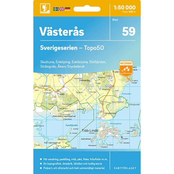 59 Västerås Sverigeserien Topo50 9789189997387