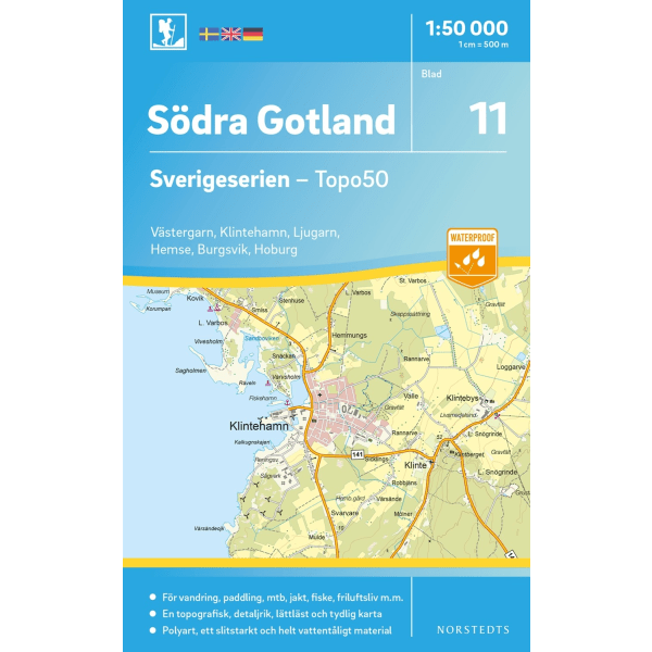11 Södra Gotland Sverigeserien Topo50 : Skala 1 9789113085746