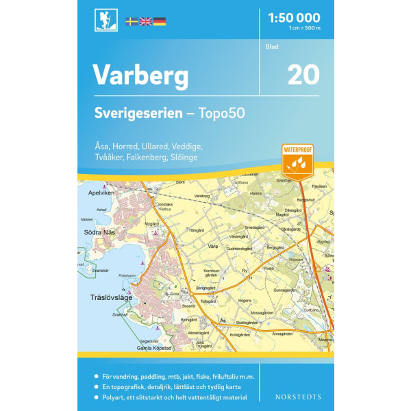 20 Varberg Sverigeserien Topo50 : Skala 1:50 000 9789113085838