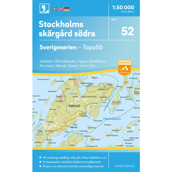 52 Stockholms skärgård södra Sverigeserien Topo50 9789113086156