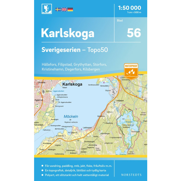 56 Karlskoga Sverigeserien Topo50 : Skala 1:50 000 9789113086194
