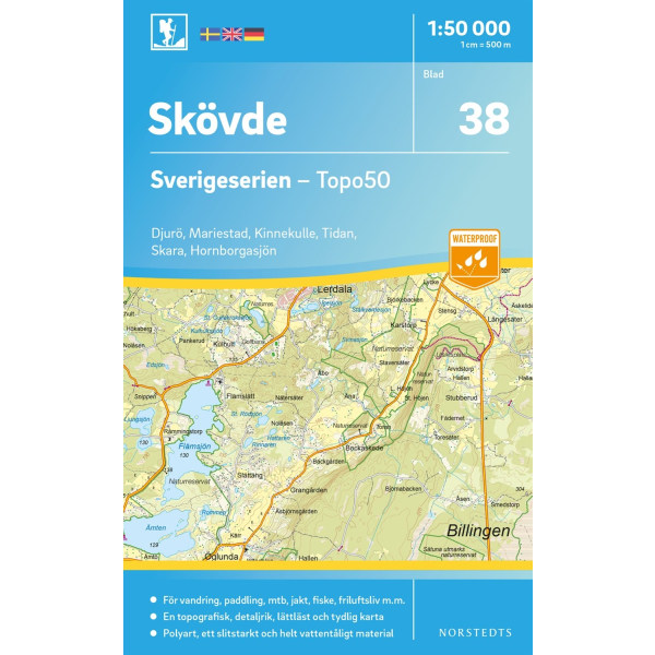 38 Skövde Sverigeserien Topo50 : Skala 1:50 000 9789113086019
