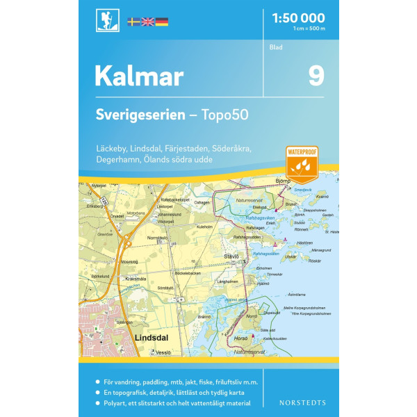 9 Kalmar Sverigeserien Topo50 : Skala 1:50 000 9789113085722