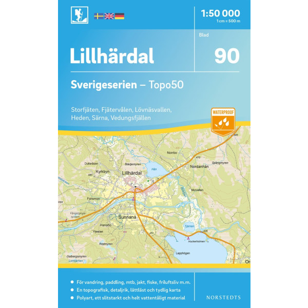 90 Lillhärdal Sverigeserien Topo50 : Skala 1 9789113086538