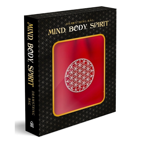 White Embroidered Flower of Life on Red Drawstring 9780764359781