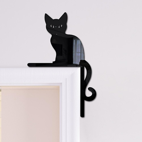 Switch black cat stereoscopic acrylic mirror sticker festive decoration wall sticker 2mm black