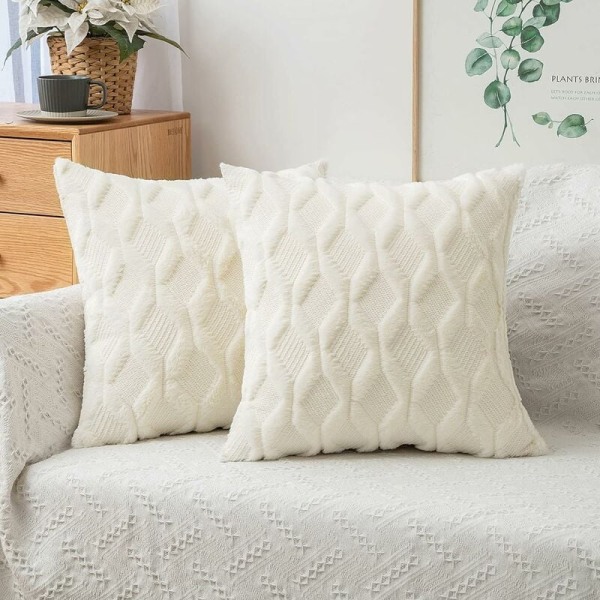Tyynynpäälliset pehmeää pehmovillaa ja mokkaa kahdella sivulla cover olohuoneen makuuhuoneen sohvalle 40x40 cm beige 2kpl