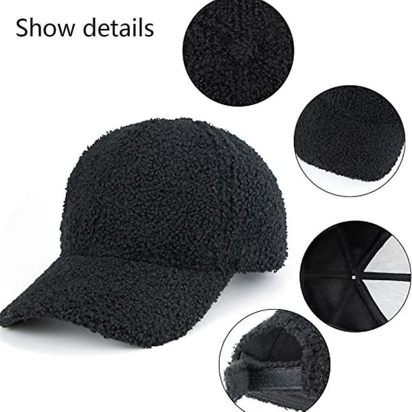 Kunstig lammeull baseballcaps varm vinter teddy skrape fleece hip hop caps